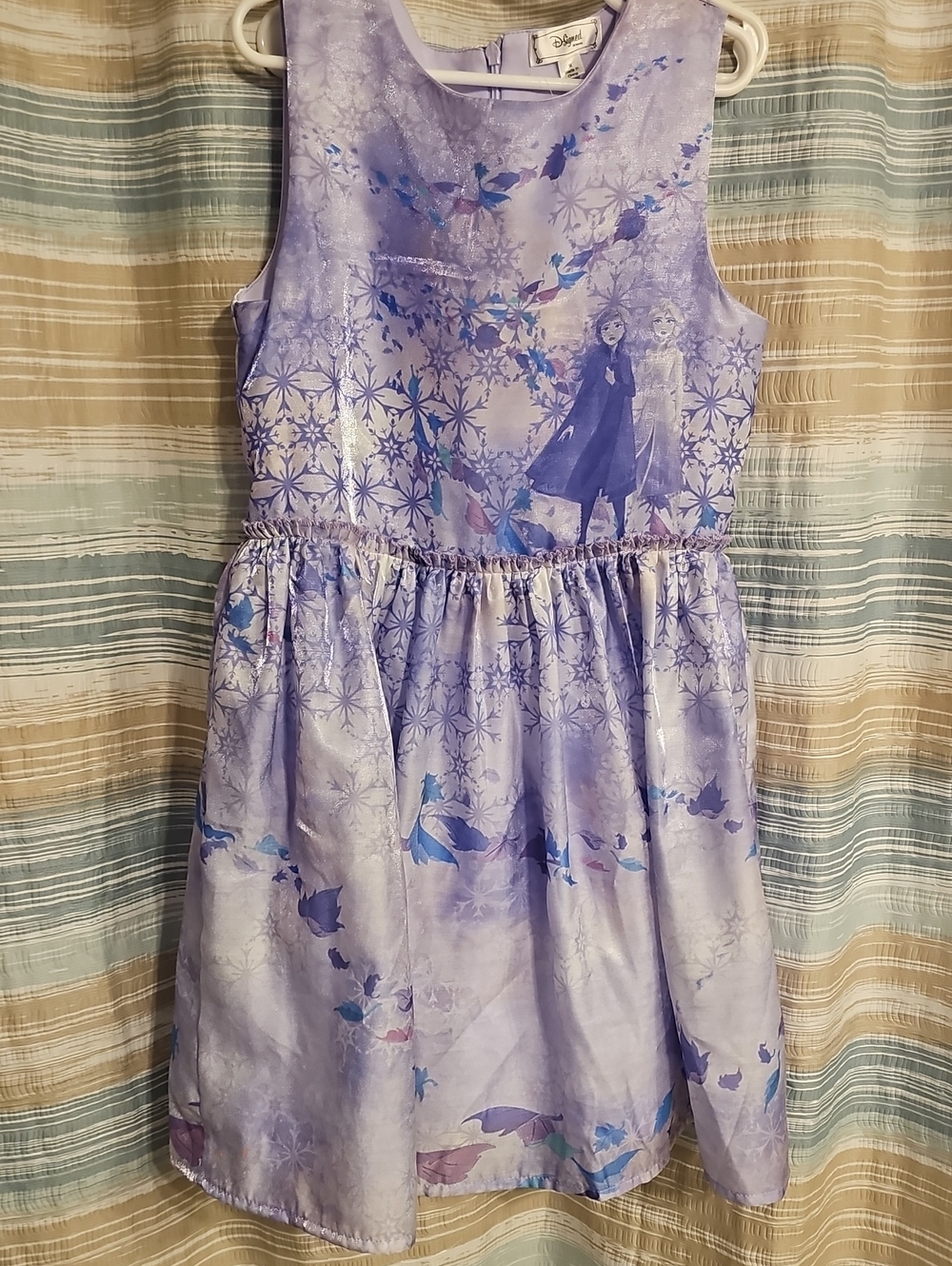 Disney Lilac Sleeveless Girls Dress with Frozen Motif